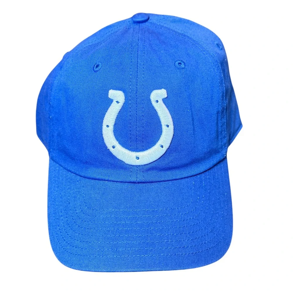 NFL Indianapolis Colts Strapback Cap‎ Men OSFM Blue New Embroidered Logo Hat